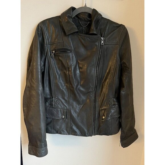 BANANA REPUBLIC - Genuine Leather Biker Jacket size M From 2010 - Picture 1 of 16